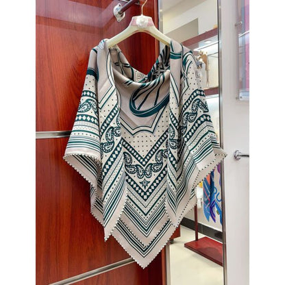 HERM Tourterelle Les Roues de Phaeton Bandana Shawl 140