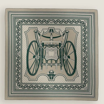 HERM Tourterelle Les Roues de Phaeton Bandana Shawl 140