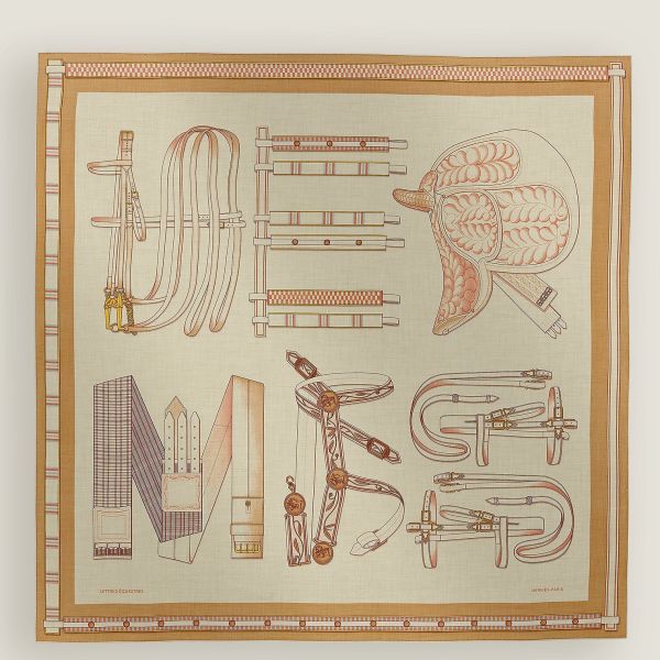 HERM Naturel Lettres Equestres Shawl 140