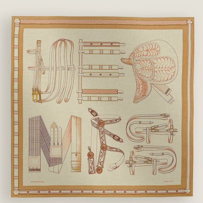 HERM Naturel Lettres Equestres Shawl 140