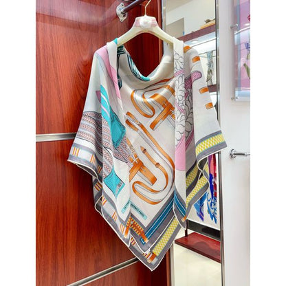 HERM Gris Chine Lettres Equestres Shawl 140