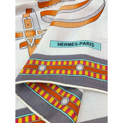 HERM Gris Chine Lettres Equestres Shawl 140