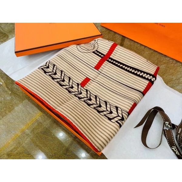 HERM Grey/Orange Panoplie Equestre Eyeliner Shawl 140