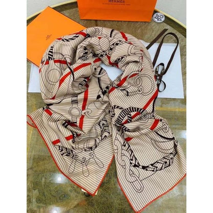 HERM Grey/Orange Panoplie Equestre Eyeliner Shawl 140