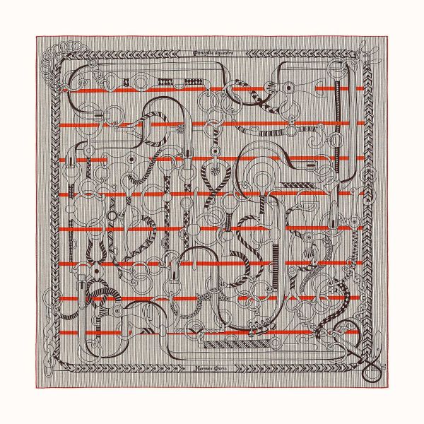 HERM Grey/Orange Panoplie Equestre Eyeliner Shawl 140