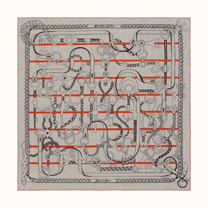 HERM Grey/Orange Panoplie Equestre Eyeliner Shawl 140