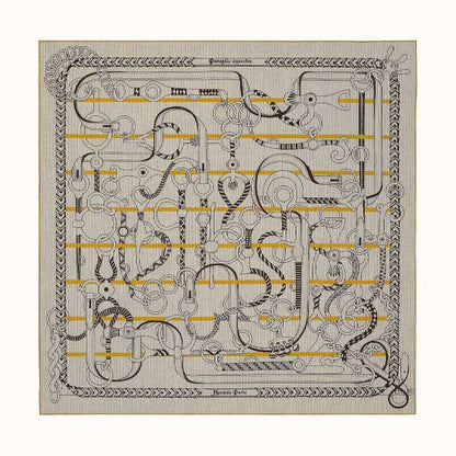 HERM Grey/Yellow Panoplie Equestre Eyeliner Shawl 140