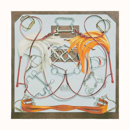 HERM Beige Projets Carres Shawl 140