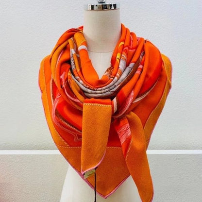 HERM Orange Projets Carres Shawl 140