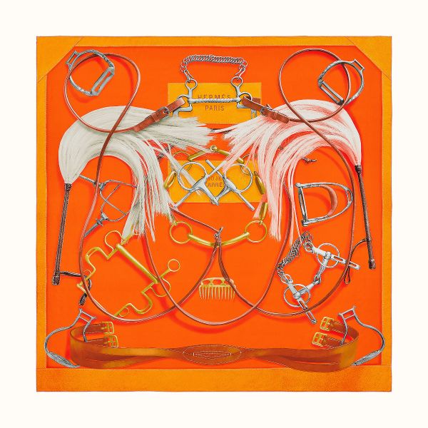 HERM Orange Projets Carres Shawl 140