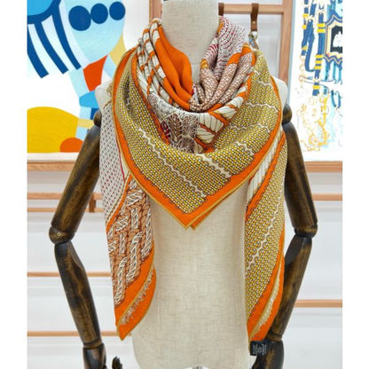 HERM Orange Dressage Tressage Shawl 140