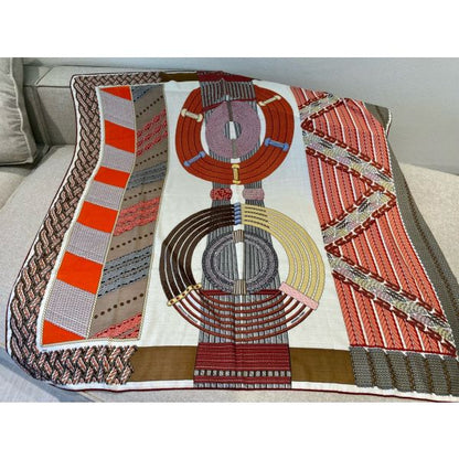 HERM Rose/Naturel Dressage Tressage Shawl 140