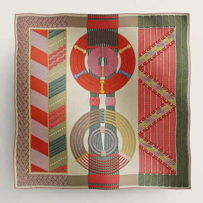 HERM Rose/Naturel Dressage Tressage Shawl 140