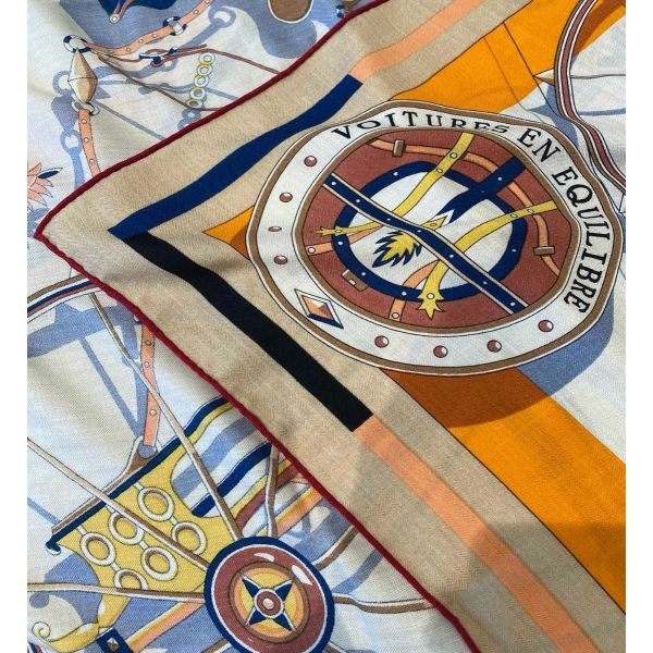 HERM Beige/Orange Voitures en Equilibre Shawl 140