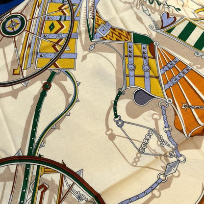 HERM Beige/Blue Voitures en Equilibre Shawl 140