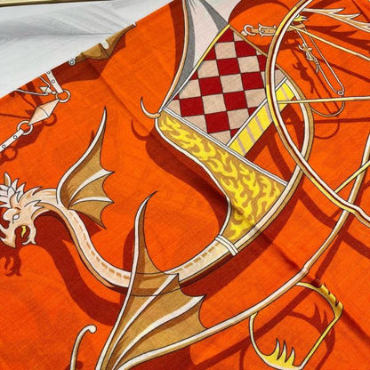 HERM Orange Voitures en Equilibre Shawl 140