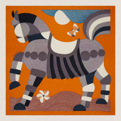 HERM Orange Mon Premier Galop Shawl 140