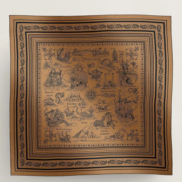 HERM Caramel Tatouages Marins Bandana Shawl 140