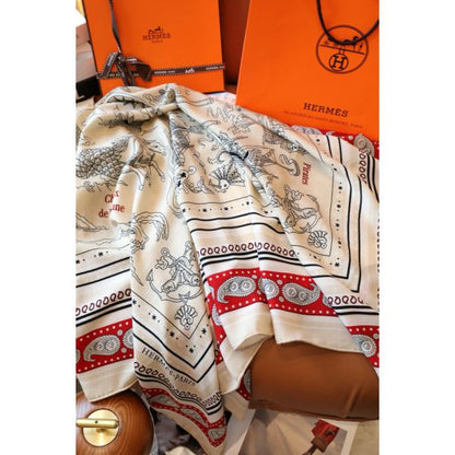 HERM Naturel Tatouages Marins Bandana Shawl 140