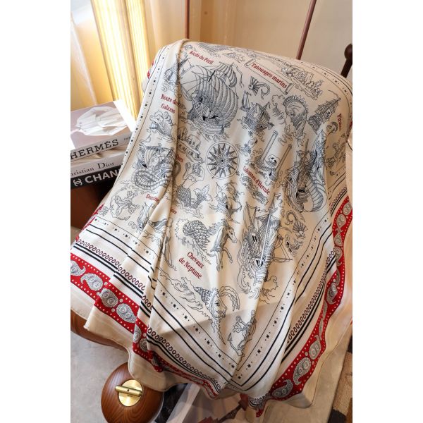 HERM Naturel Tatouages Marins Bandana Shawl 140