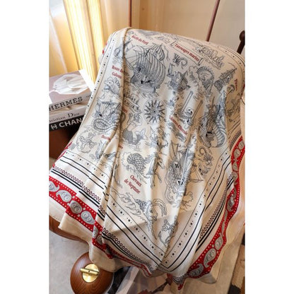 HERM Naturel Tatouages Marins Bandana Shawl 140