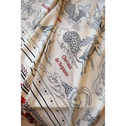 HERM Naturel Tatouages Marins Bandana Shawl 140