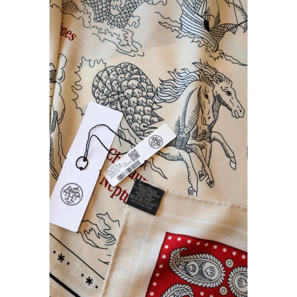 HERM Naturel Tatouages Marins Bandana Shawl 140