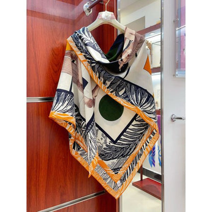 HERM Black/White Cavalier en Formes Shawl 140