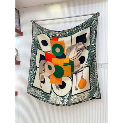 HERM Green Cavalier en Formes Shawl 140