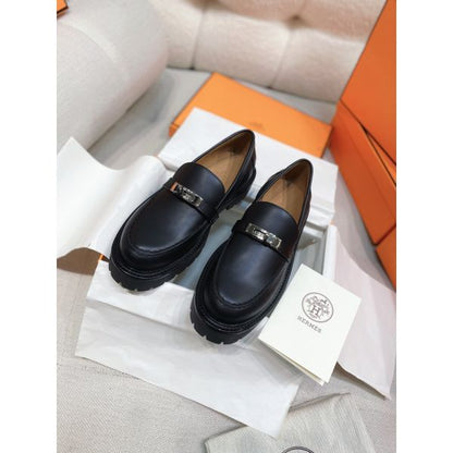 HERM Women's Icone Loafers in Black Calfskin