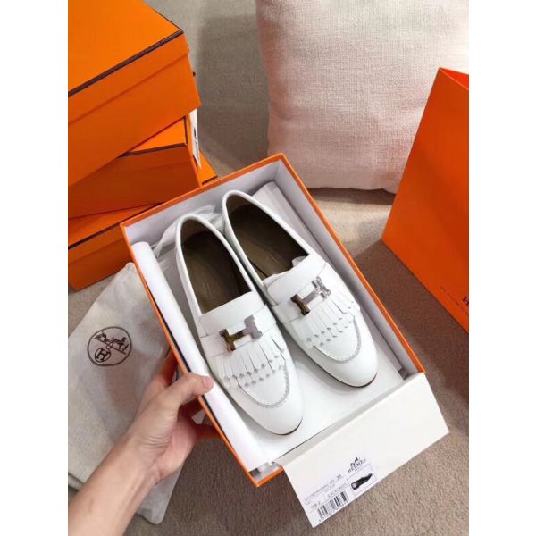 HERM Royal Loafers In White Calfksin