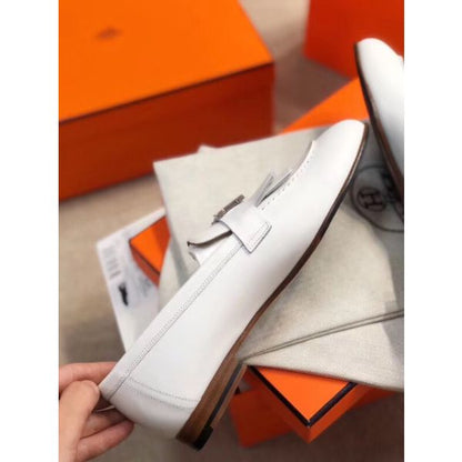HERM Royal Loafers In White Calfksin