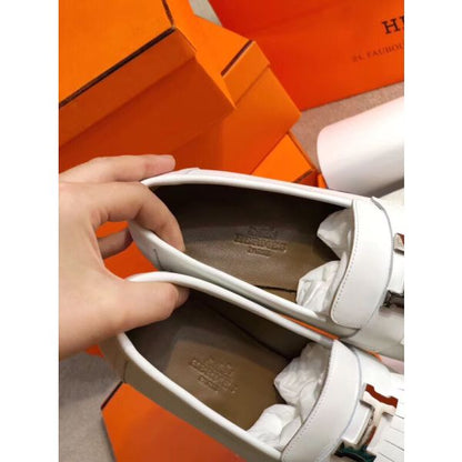 HERM Royal Loafers In White Calfksin