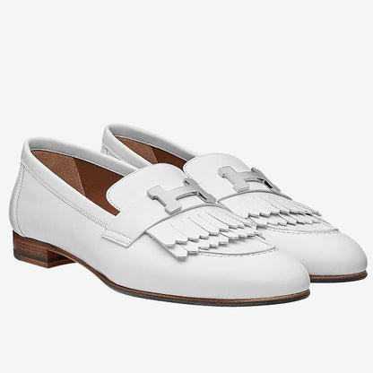 HERM Royal Loafers In White Calfksin