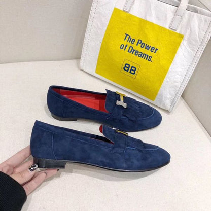 HERM Royal Loafers In Blue Suede Leather
