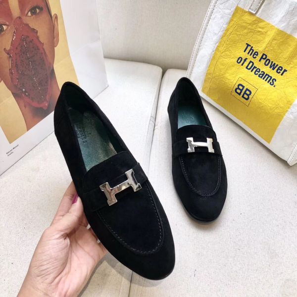 HERM Paris Loafers In Black Velvet