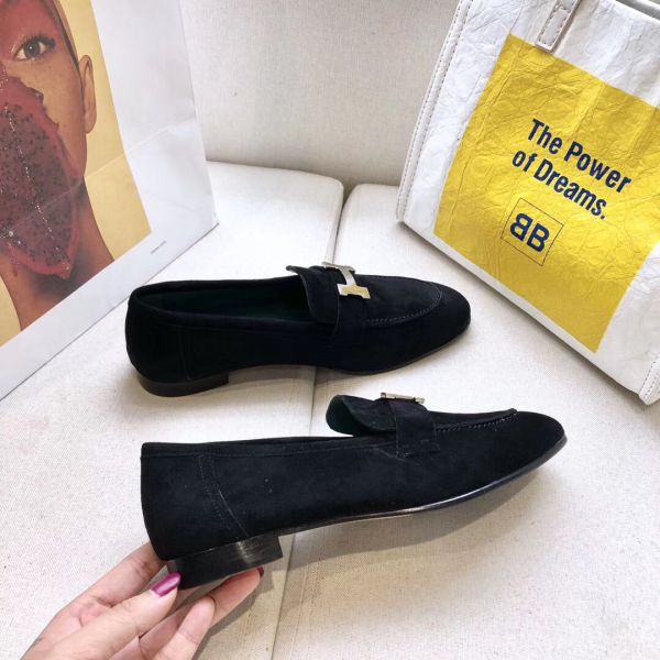 HERM Paris Loafers In Black Velvet
