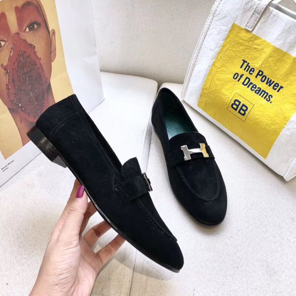HERM Paris Loafers In Black Velvet