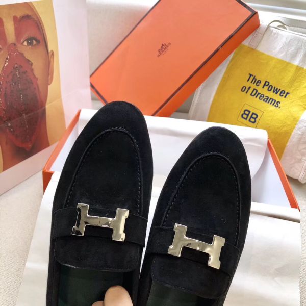 HERM Paris Loafers In Black Velvet
