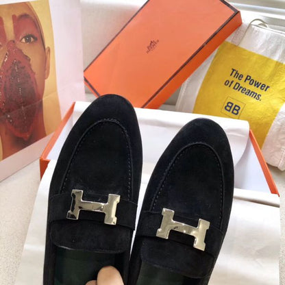 HERM Paris Loafers In Black Velvet