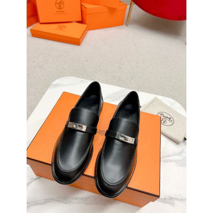 HERM Women's Destin Loafers in Black Leather