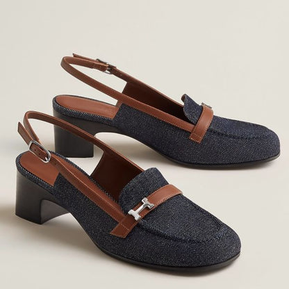 HERM Infinie 50 Slingback Pumps in Denim