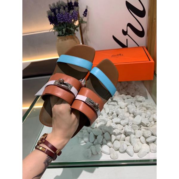 HERM Avenue Sandals In Multicolour Calfskin