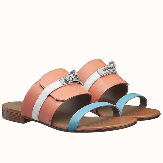 HERM Avenue Sandals In Multicolour Calfskin