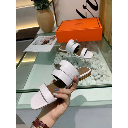 HERM Avenue Sandals In White Calfskin