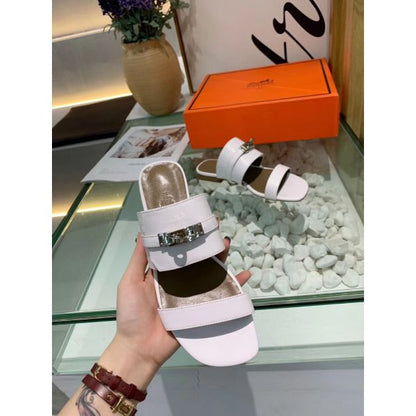 HERM Avenue Sandals In White Calfskin