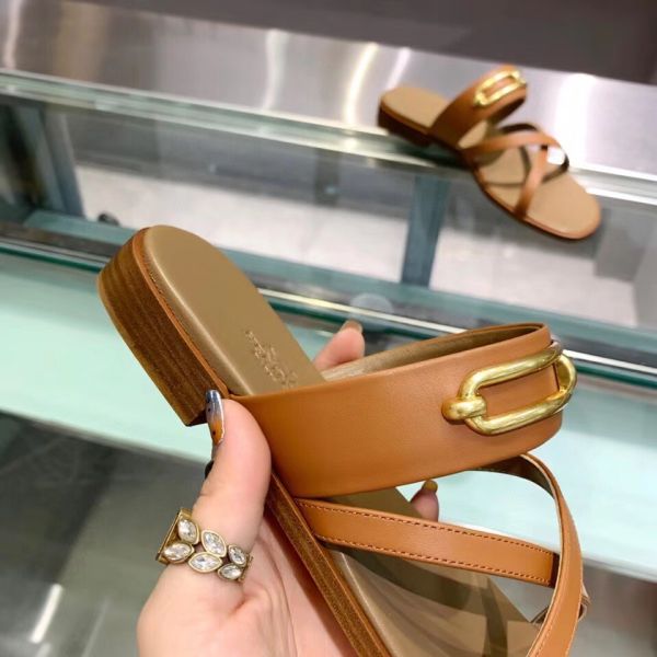 HERM Claire Sandals In Brown Calfskin