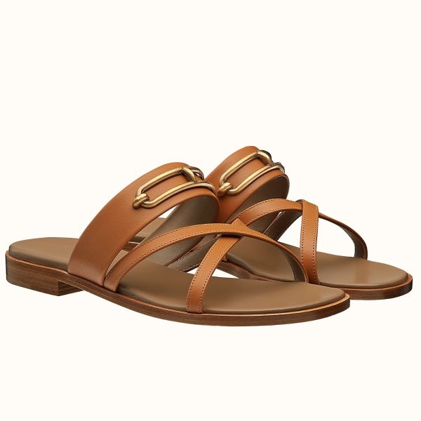 HERM Claire Sandals In Brown Calfskin
