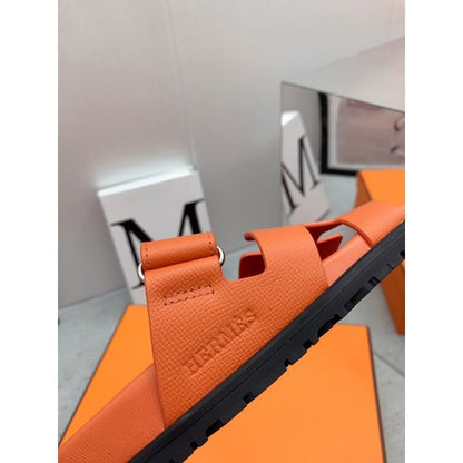 HERM Women's Chypre Sandals In Orange Epsom Calfskin
