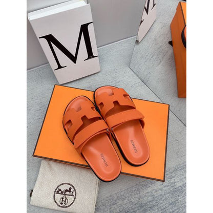 HERM Women's Chypre Sandals In Orange Epsom Calfskin